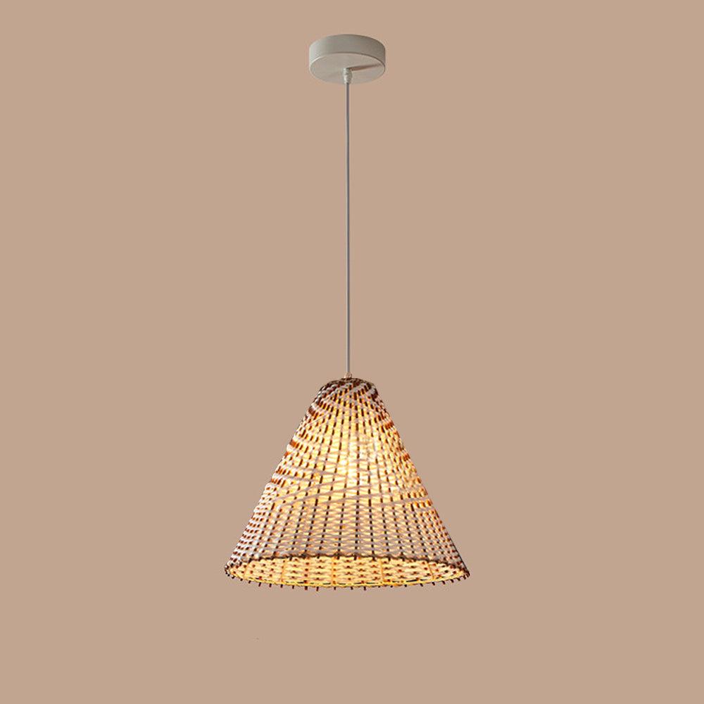 Lampe Suspendue Boho en Osier Tissé à la Main