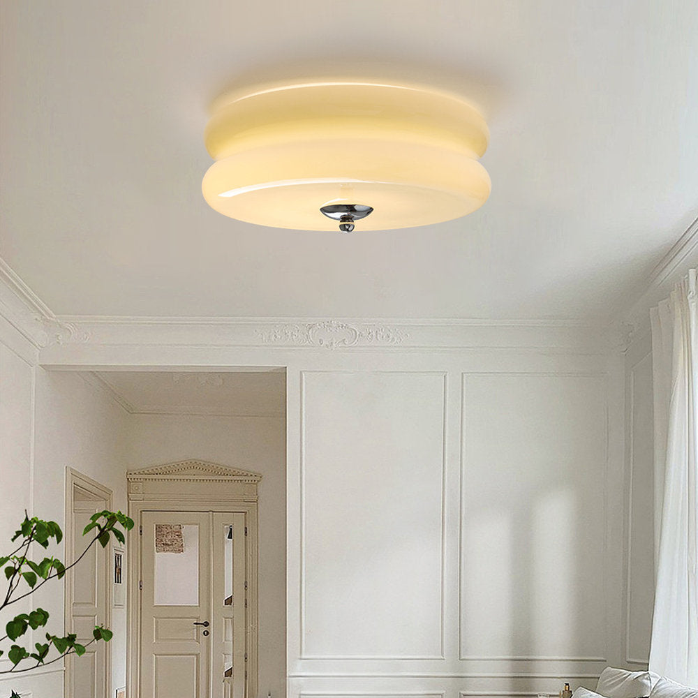 Plafonnier LED Art Déco en Métal et Verre, Éclairage Intégré, 13 cm - Luminaire Design pour Salon et Salle à Manger 7