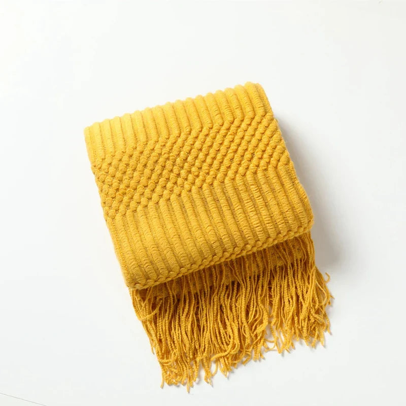 BohoLuxe | Couverture Tricotée Texturée Vintage pour Sofa