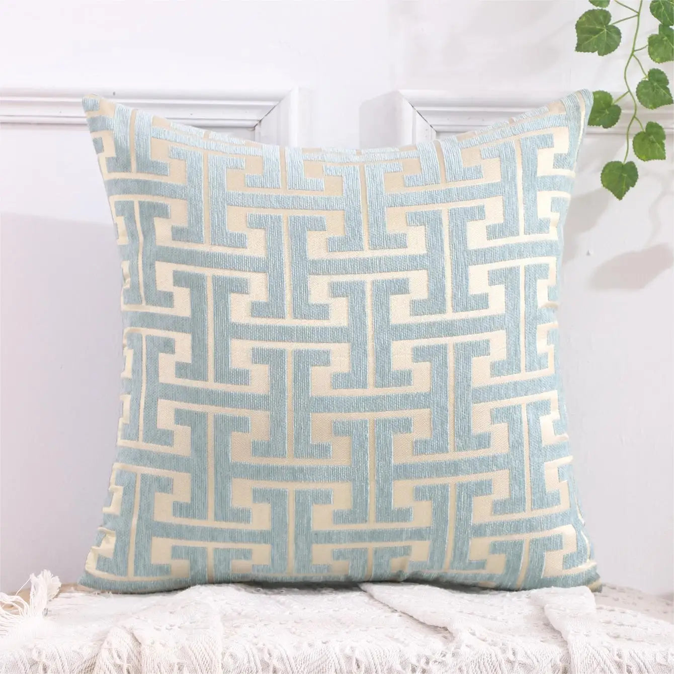 CountryCharm | Housse de Coussin Rayée pour Salon et Canapé – Style Campagne Chic