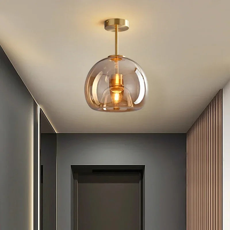LumièreChic - Plafonnier Verre LED pour Décor Maison