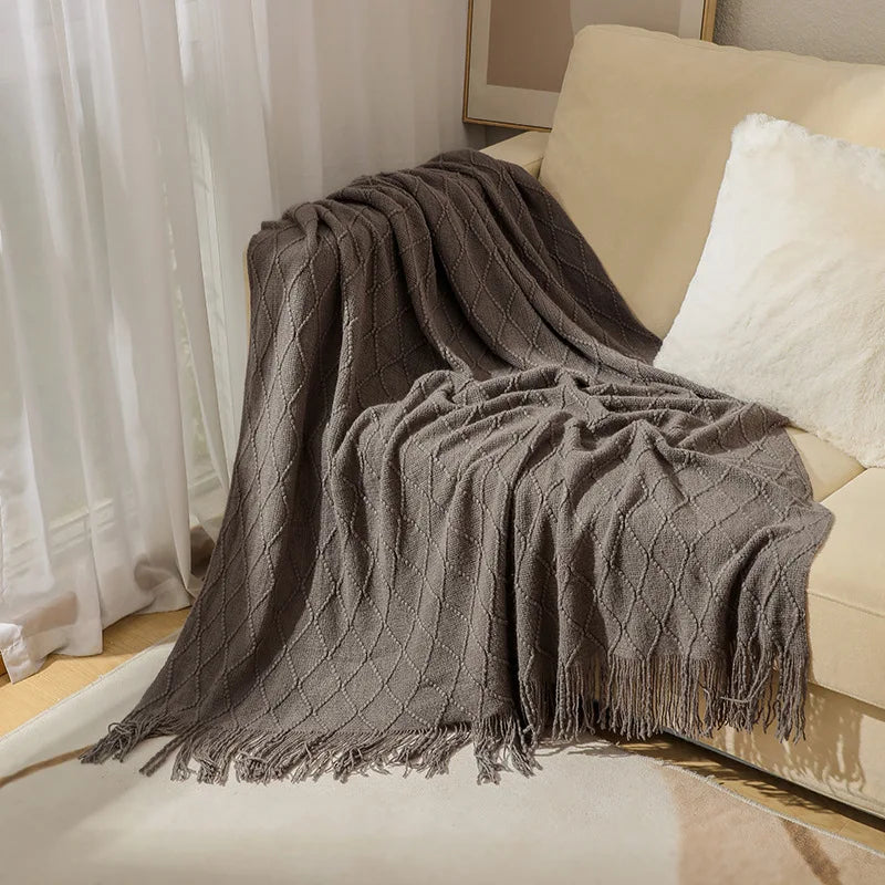 BohoLuxe | Couverture Tricotée Texturée Vintage pour Sofa