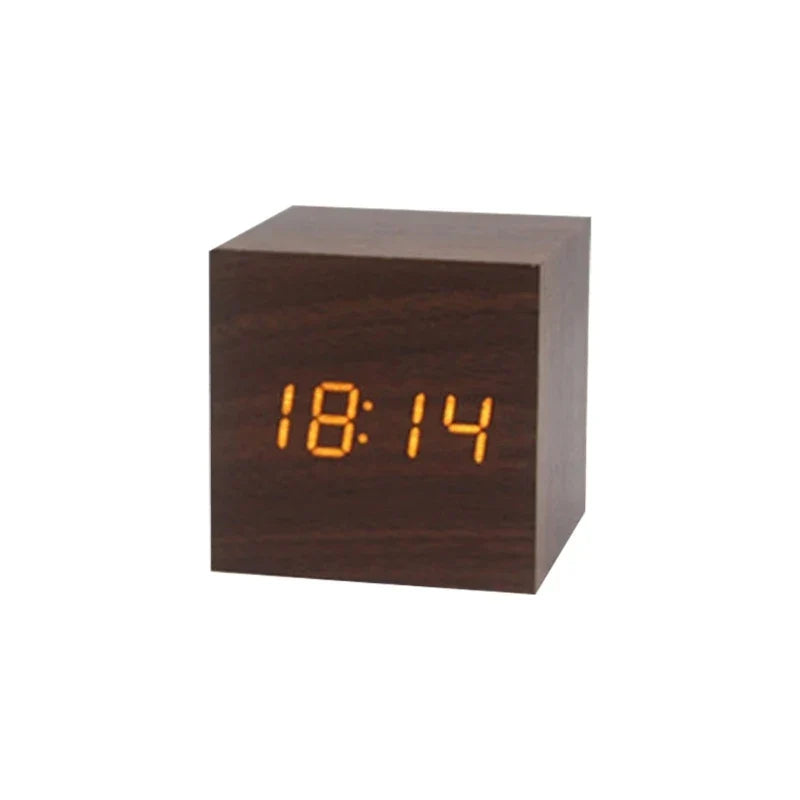 TempTune – Horloge LED en bois avec affichage de température