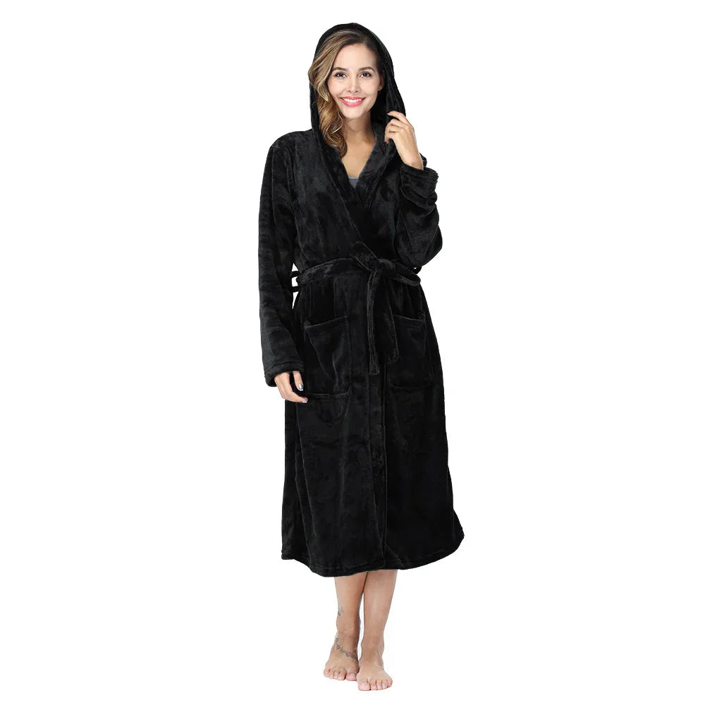 ChicHoodie – Robe Longue à Capuche en Polaire
