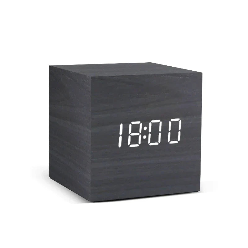 TempTune – Horloge LED en bois avec affichage de température