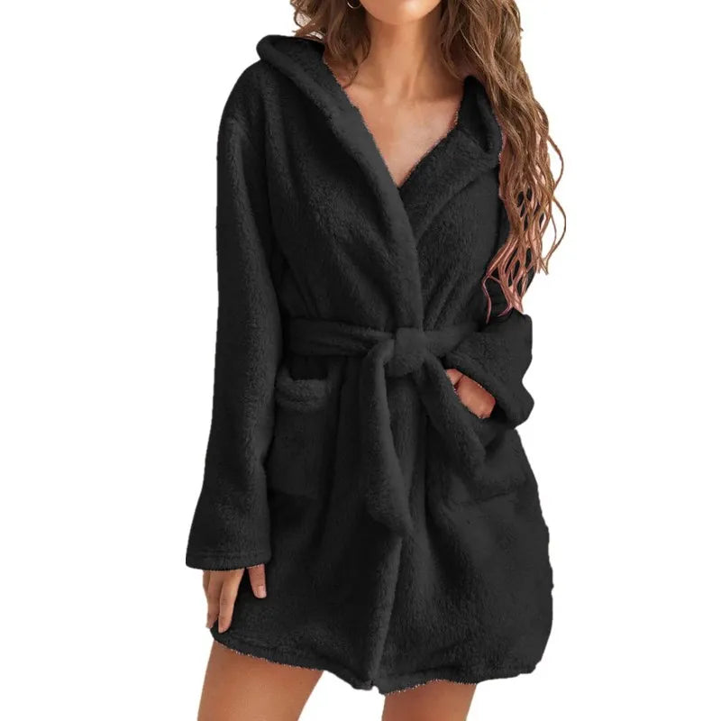 CozyElegance – Peignoir Épais et Chaleureux pour l’Hiver