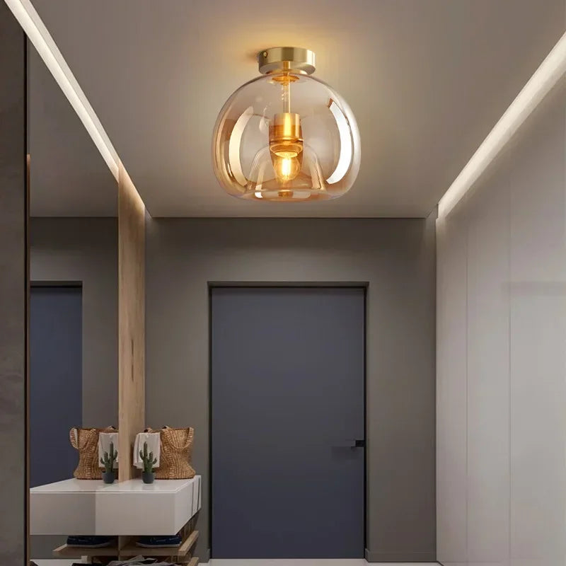 LumièreChic - Plafonnier Verre LED pour Décor Maison