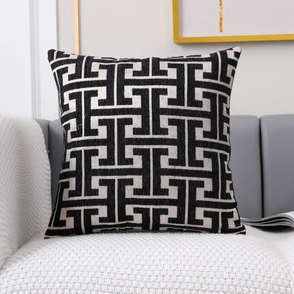 CountryCharm | Housse de Coussin Rayée pour Salon et Canapé – Style Campagne Chic