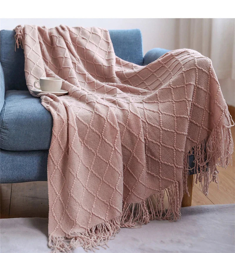BohoLuxe | Couverture Tricotée Texturée Vintage pour Sofa