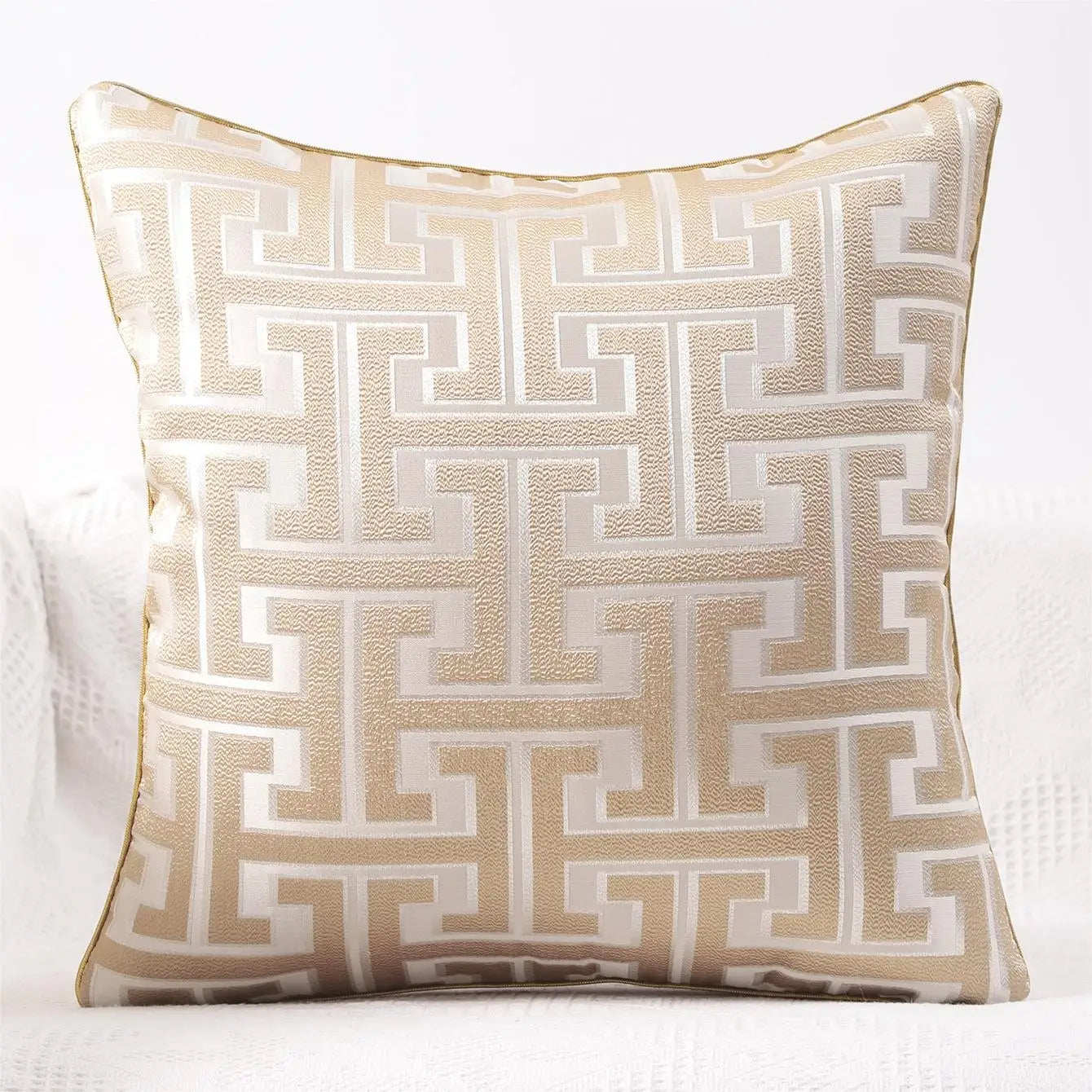 CountryCharm | Housse de Coussin Rayée pour Salon et Canapé – Style Campagne Chic
