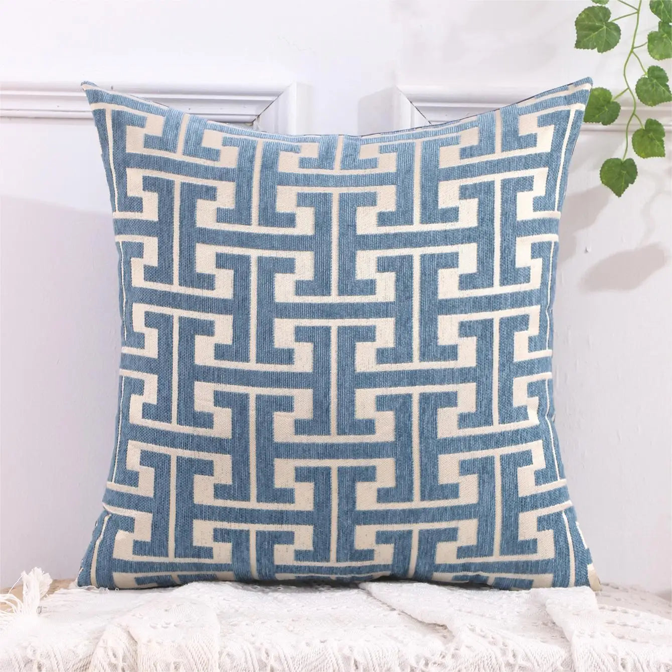 CountryCharm | Housse de Coussin Rayée pour Salon et Canapé – Style Campagne Chic