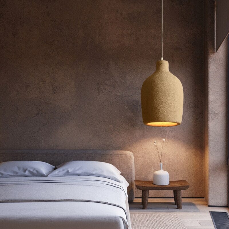 TERRALUNA | Suspension en Pierre de Ciment – LED Intégrée – Style Brut & Naturel – Design Minimaliste