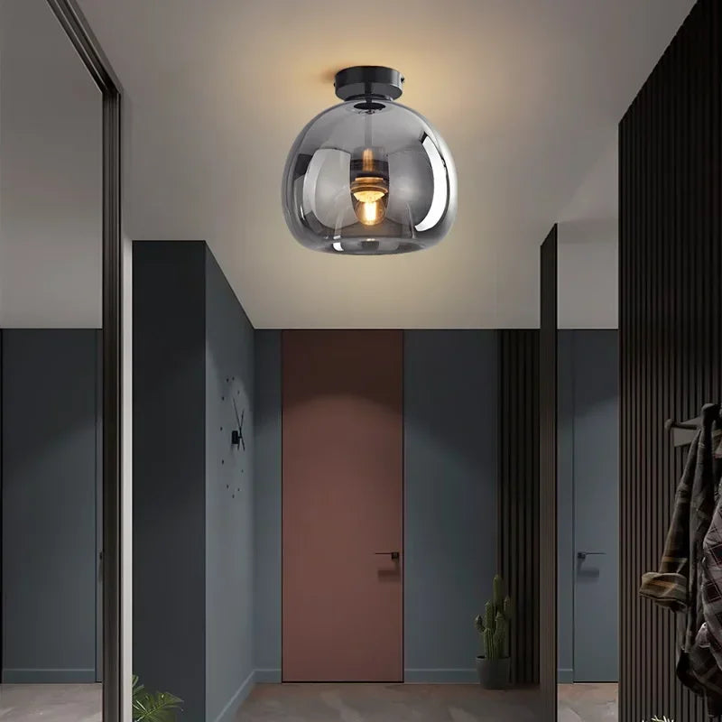 LumièreChic - Plafonnier Verre LED pour Décor Maison