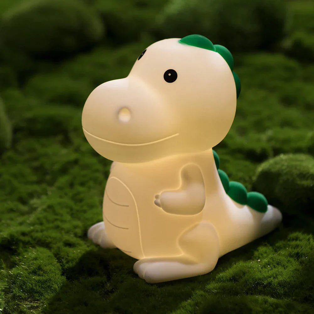 DinoGlow - Lampe de Nuit Rechargeable à 7 Couleurs