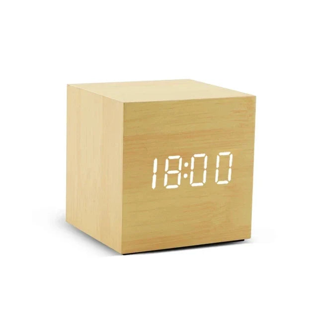 TempTune – Horloge LED en bois avec affichage de température