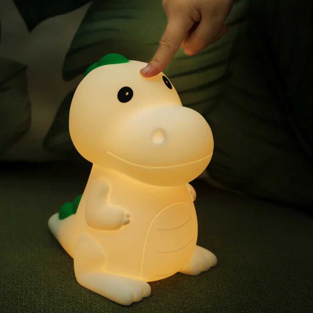 DinoGlow - Lampe de Nuit Rechargeable à 7 Couleurs