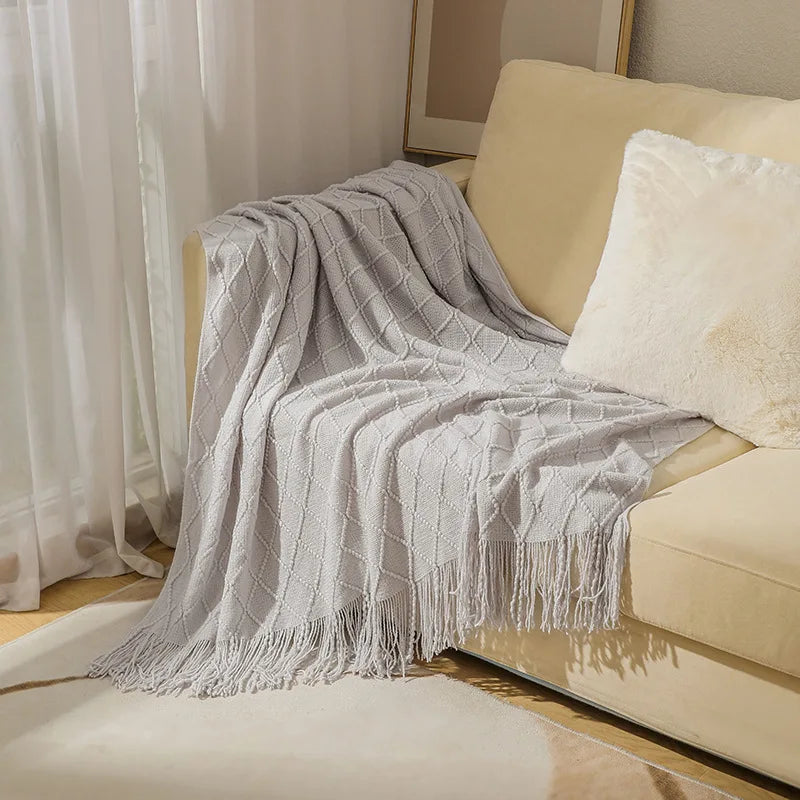 BohoLuxe | Couverture Tricotée Texturée Vintage pour Sofa