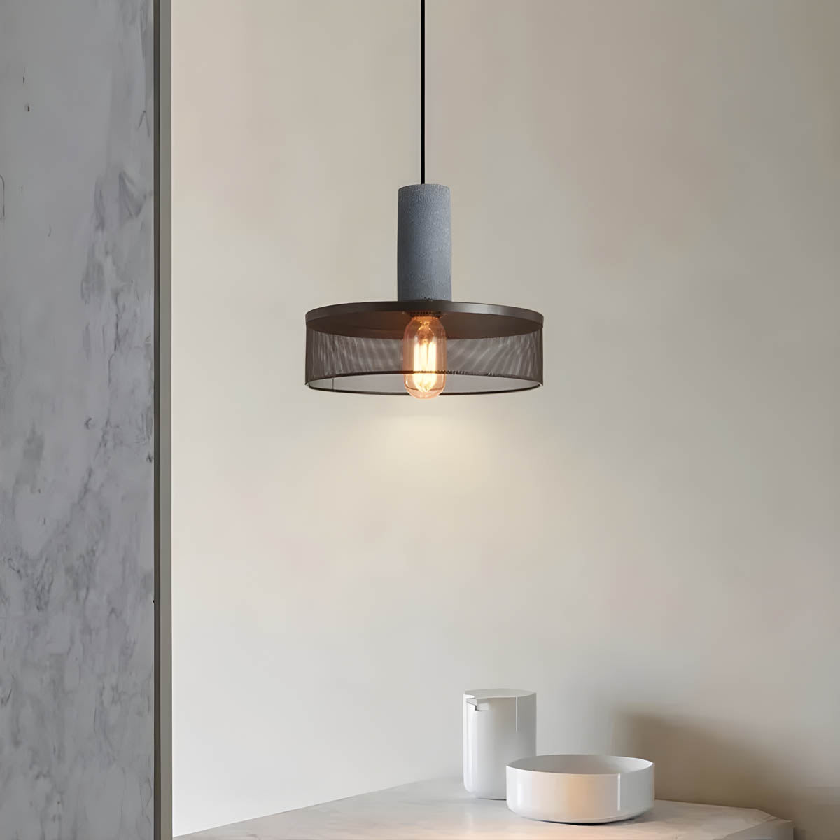 FERROX | Suspension Industrielle – Béton & Fer – LED avec Douille E27