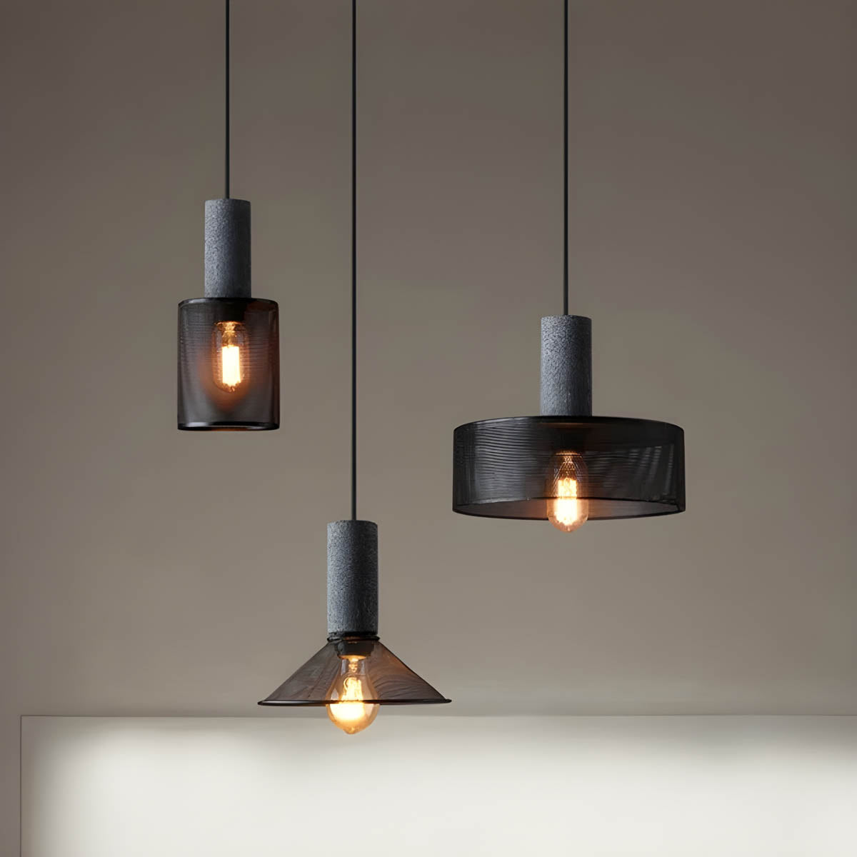 FERROX | Suspension Industrielle – Béton & Fer – LED avec Douille E27