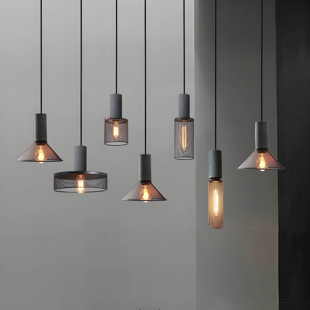FERROX | Suspension Industrielle – Béton & Fer – LED avec Douille E27