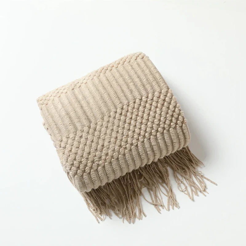 BohoLuxe | Couverture Tricotée Texturée Vintage pour Sofa