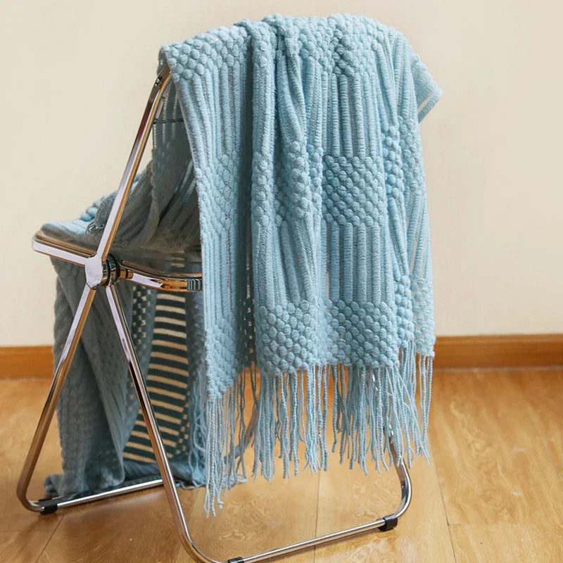 BohoLuxe | Couverture Tricotée Texturée Vintage pour Sofa