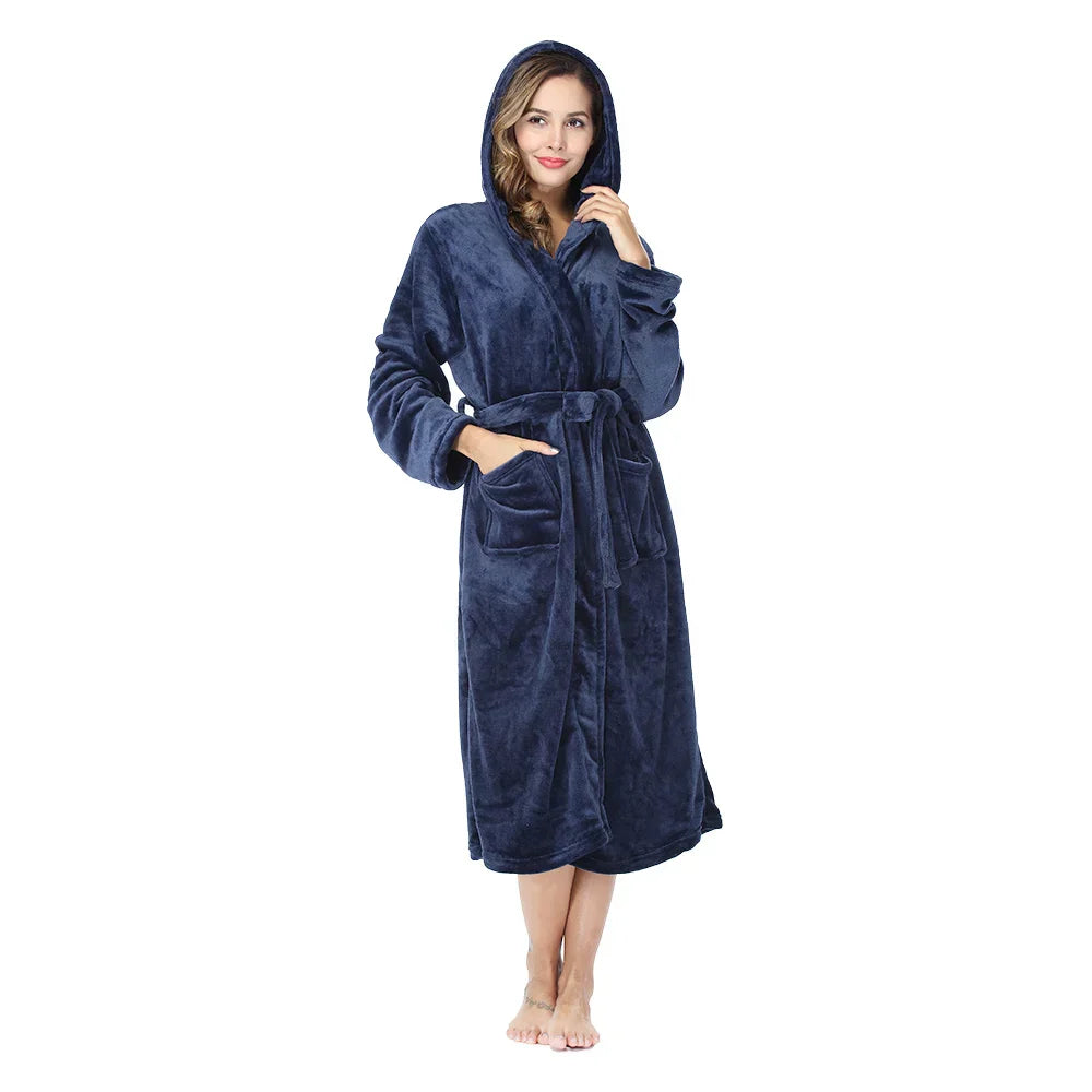 ChicHoodie – Robe Longue à Capuche en Polaire