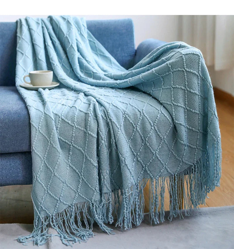 BohoLuxe | Couverture Tricotée Texturée Vintage pour Sofa