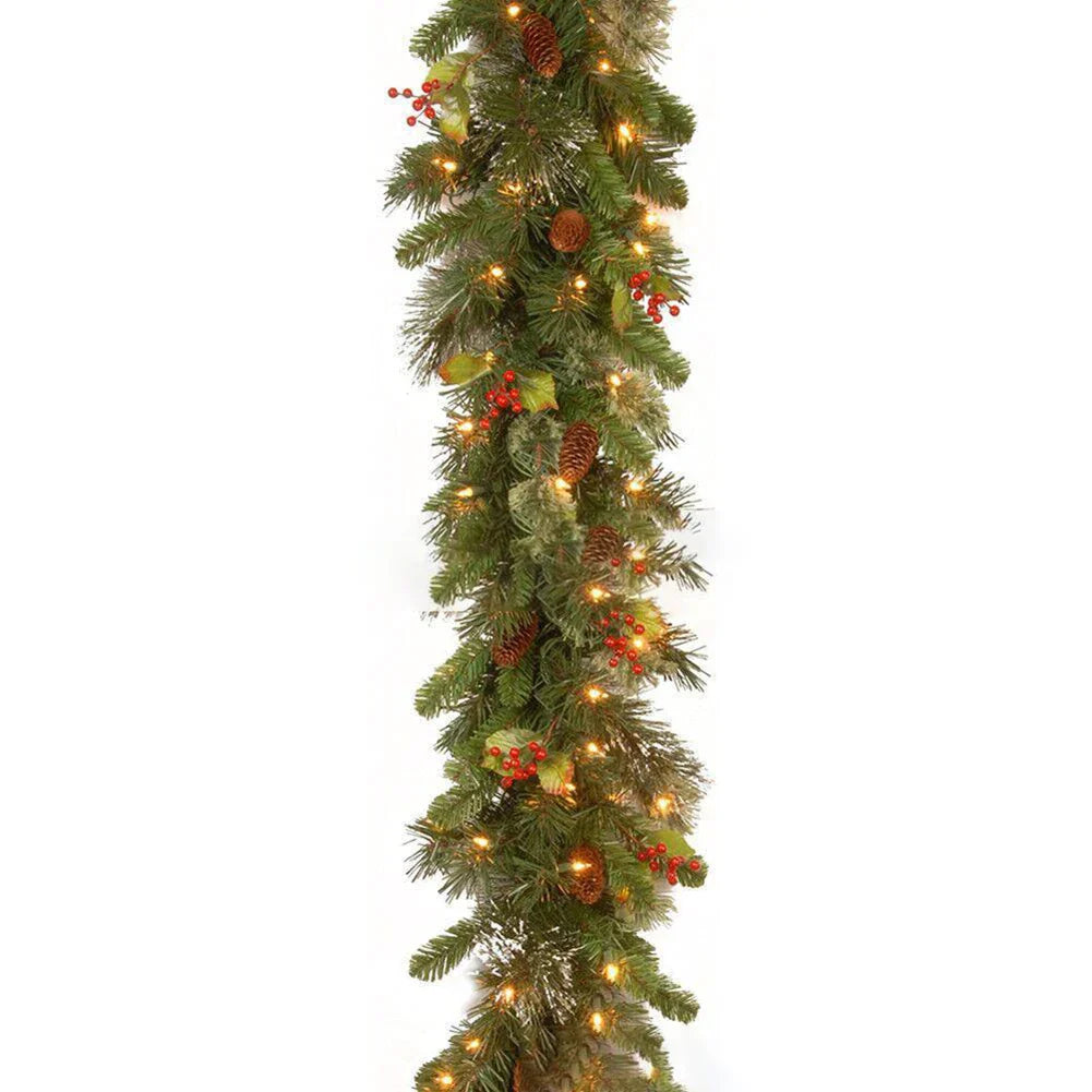 NoëlBerry | Guirlande de Noël avec Pommes de Pin et Baies Rouges – Déco Traditionnelle Réutilisable