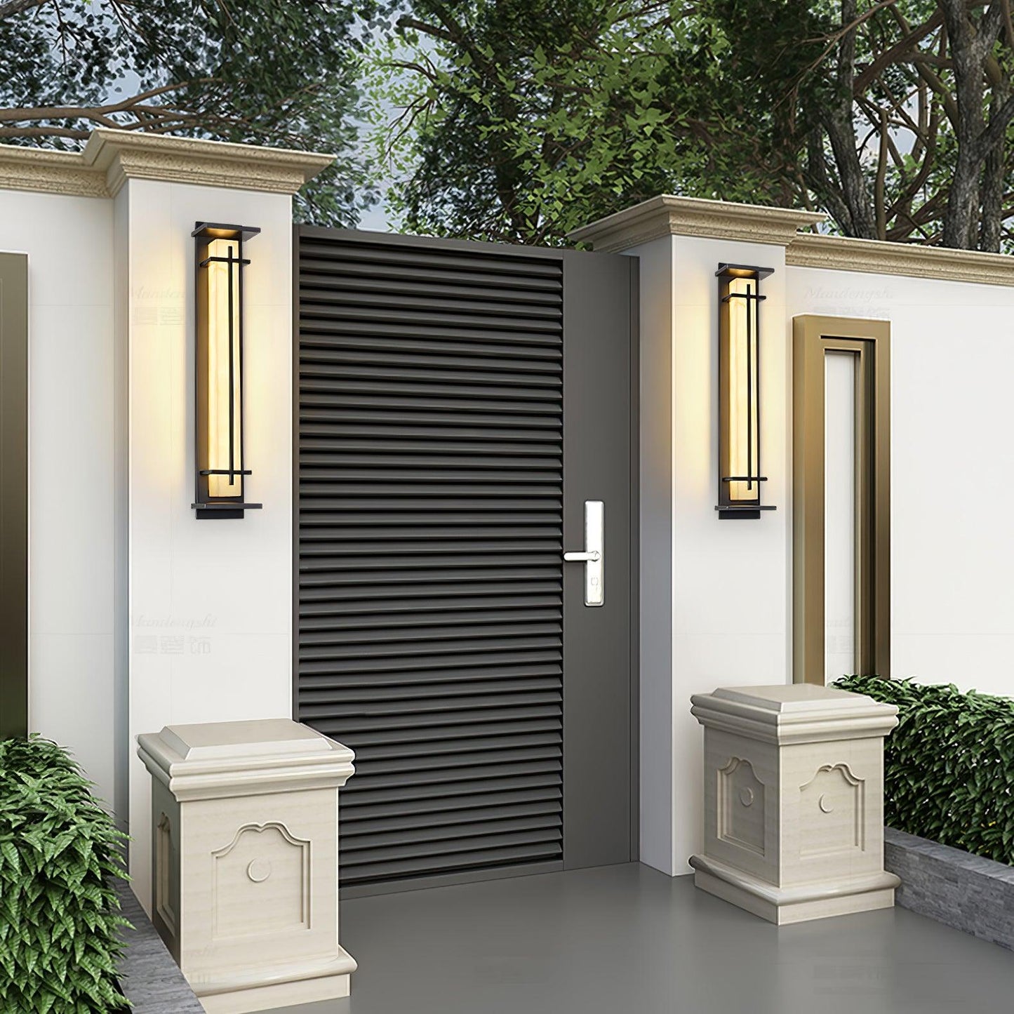 STRAVO | Applique Murale d’Extérieur – Acier Inoxydable & Marbre – LED Intégrée – IP65 – 3 Tailles & Couleurs