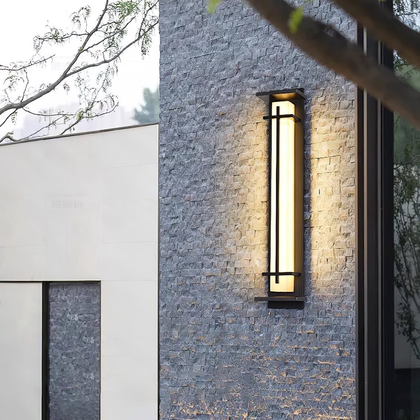 STRAVO | Applique Murale d’Extérieur – Acier Inoxydable & Marbre – LED Intégrée – IP65 – 3 Tailles & Couleurs