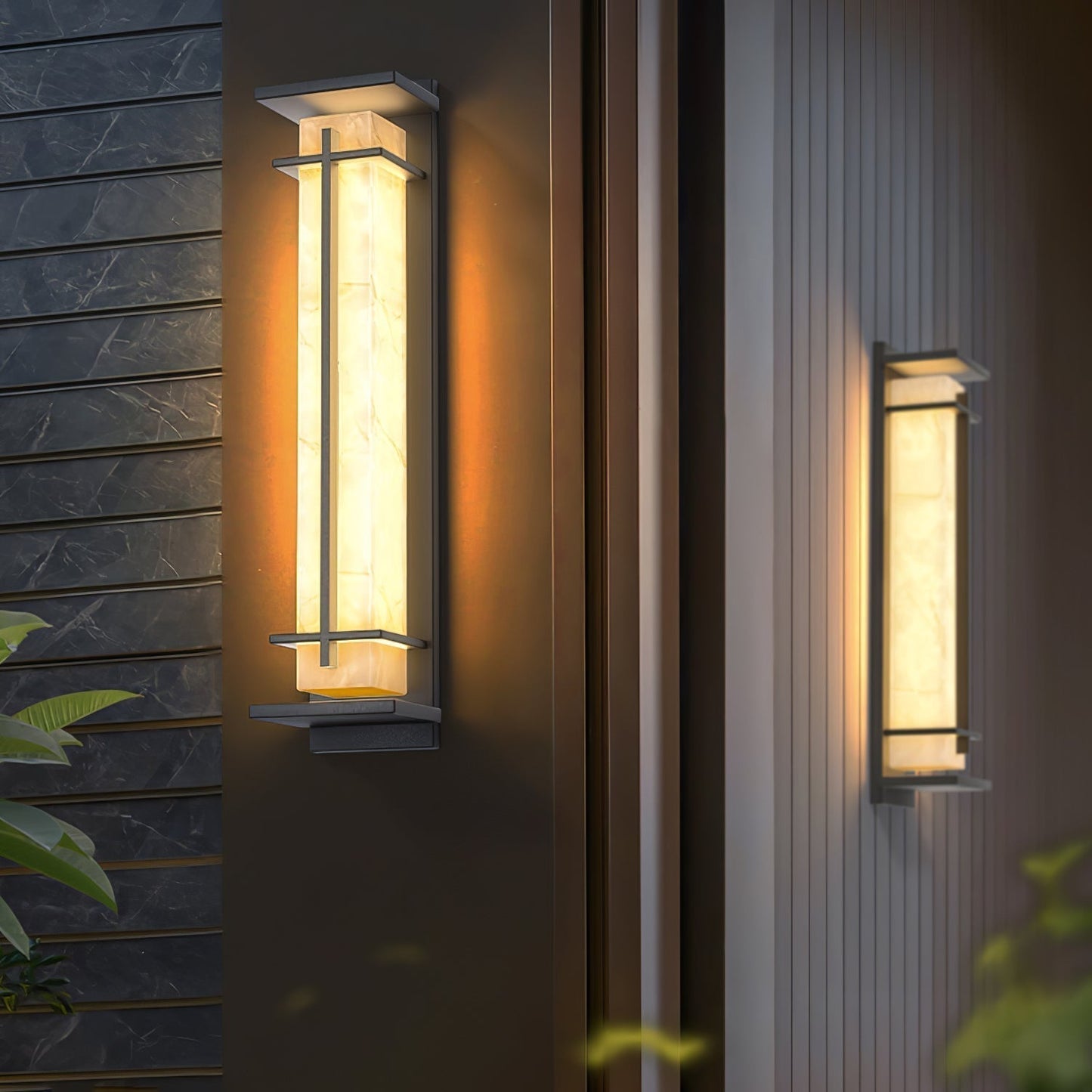STRAVO | Applique Murale d’Extérieur – Acier Inoxydable & Marbre – LED Intégrée – IP65 – 3 Tailles & Couleurs