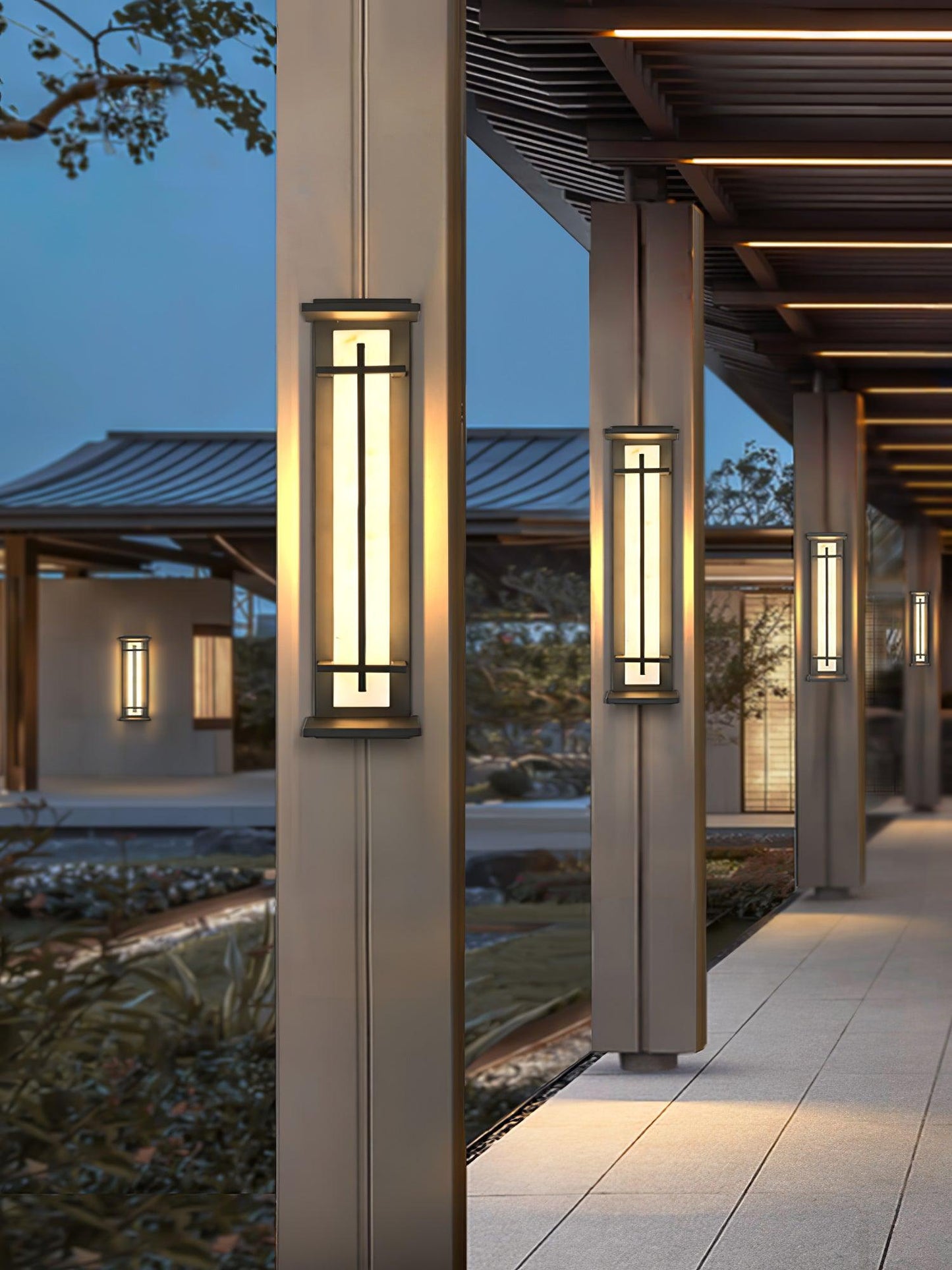 STRAVO | Applique Murale d’Extérieur – Acier Inoxydable & Marbre – LED Intégrée – IP65 – 3 Tailles & Couleurs
