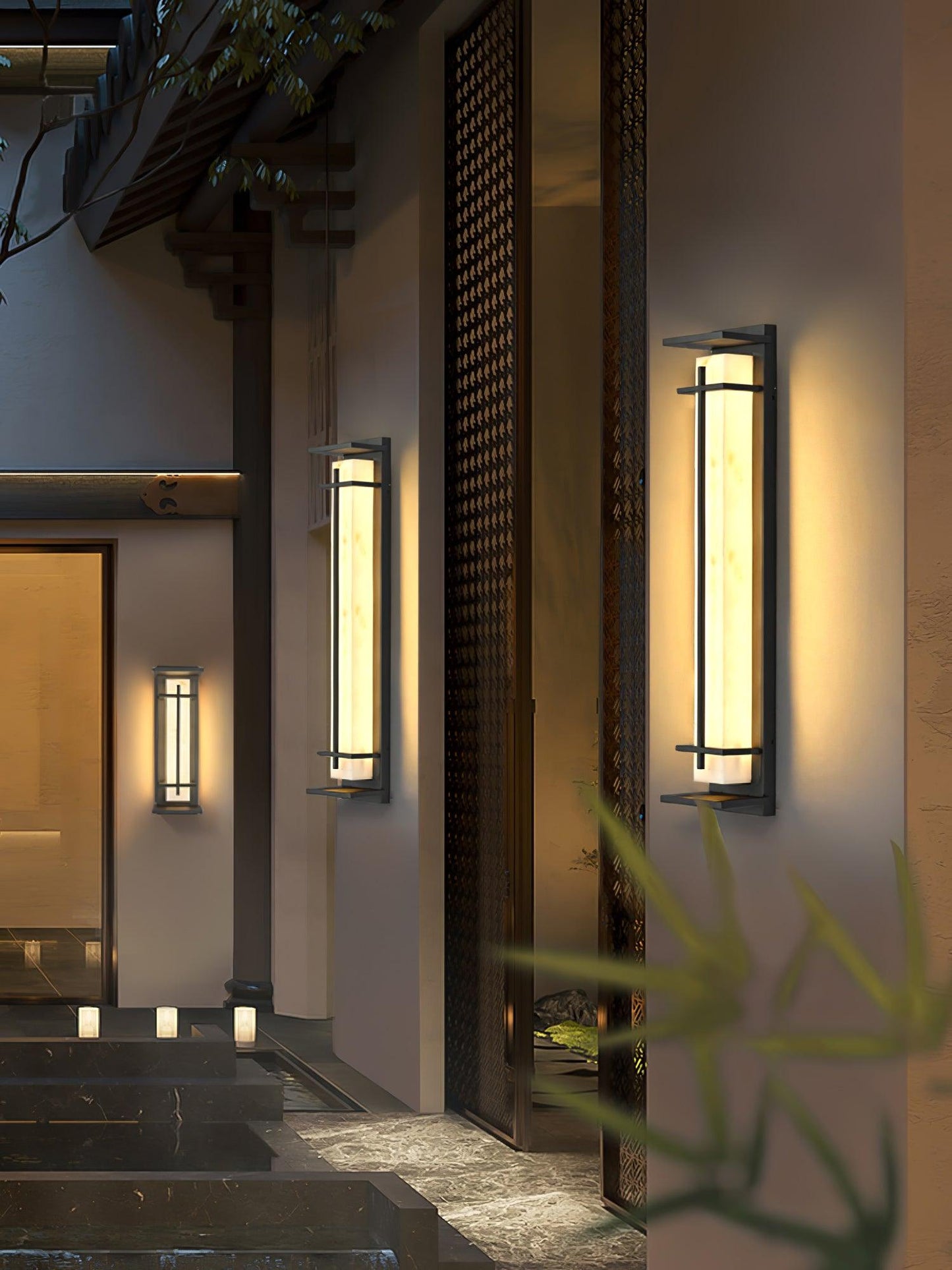 STRAVO | Applique Murale d’Extérieur – Acier Inoxydable & Marbre – LED Intégrée – IP65 – 3 Tailles & Couleurs