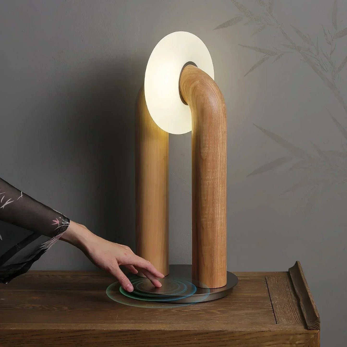 Archtouch | Lampe de Table Sans Fil – Bois & Acrylique – LED Tactile 3 Modes