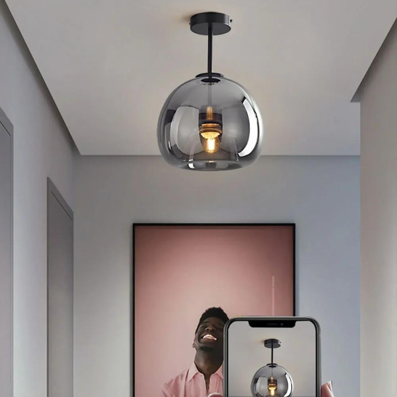 LumièreChic - Plafonnier Verre LED pour Décor Maison