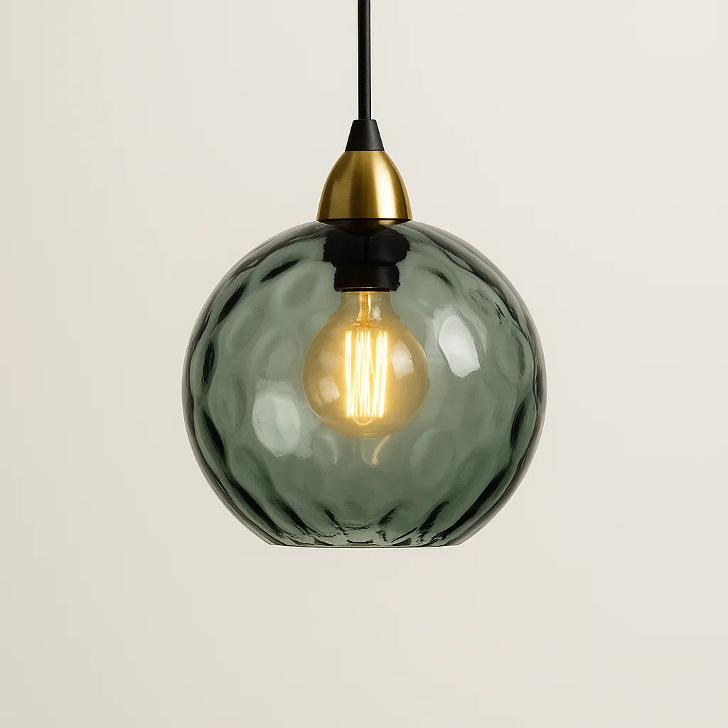 VerreClair – Suspension Lumineuse en Verre | Design Boule Moderne | E27 | 18 cm