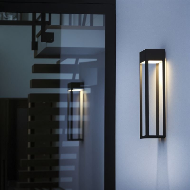 NoctaLux – Applique Murale Moderne en Acier Inoxydable | LED | IP55 | Pour Extérieur