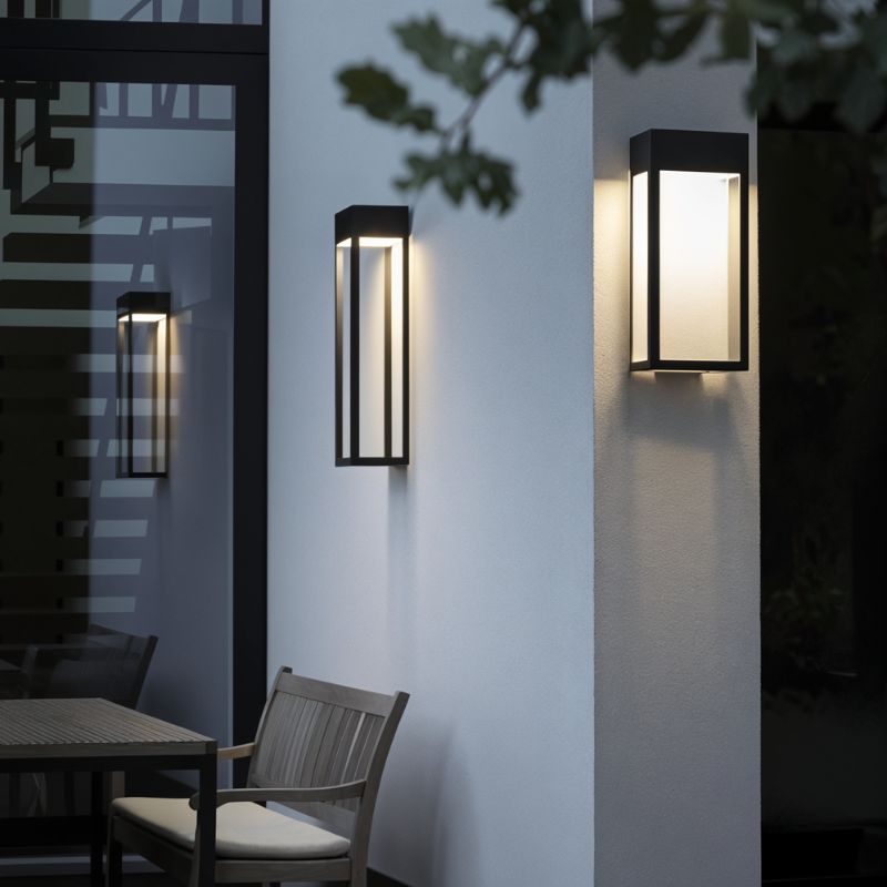NoctaLux – Applique Murale Moderne en Acier Inoxydable | LED | IP55 | Pour Extérieur