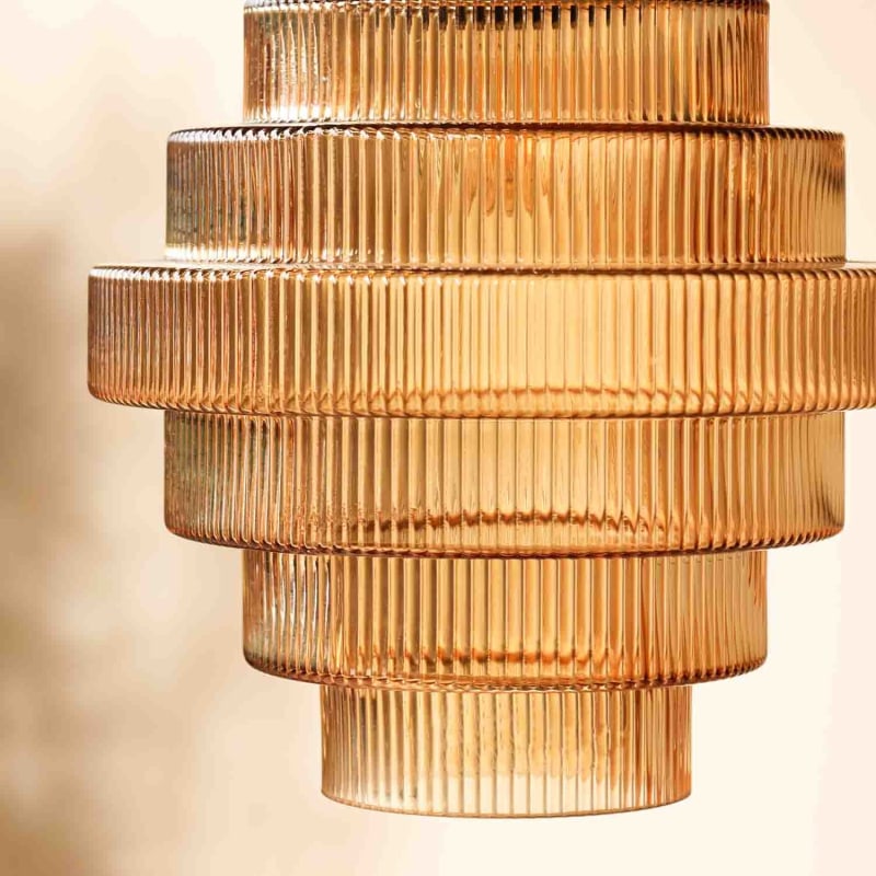 Lampe Suspendue en Verre et Laiton en Forme de Bouteille