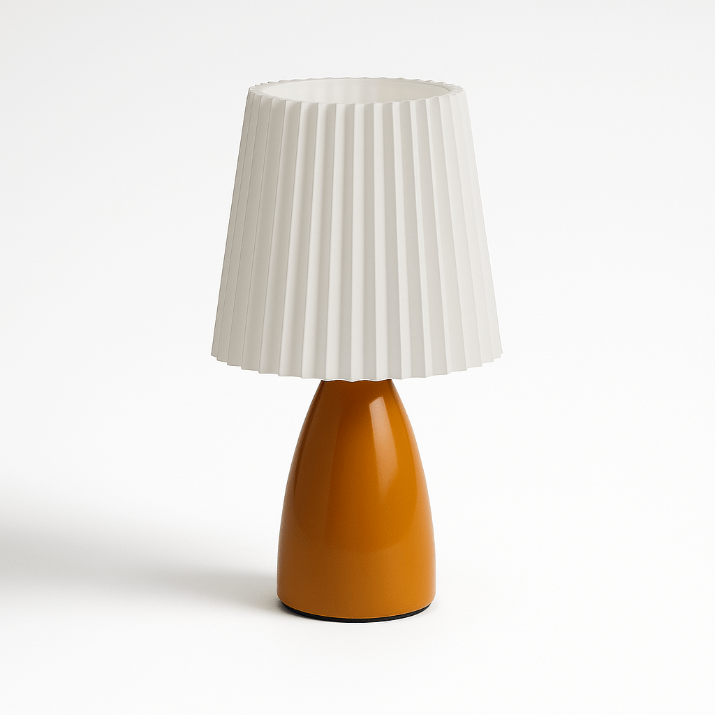 Apollo – Lampe de Table Design Mid-Century avec Abat-jour Plissé | LED à 3 Tons