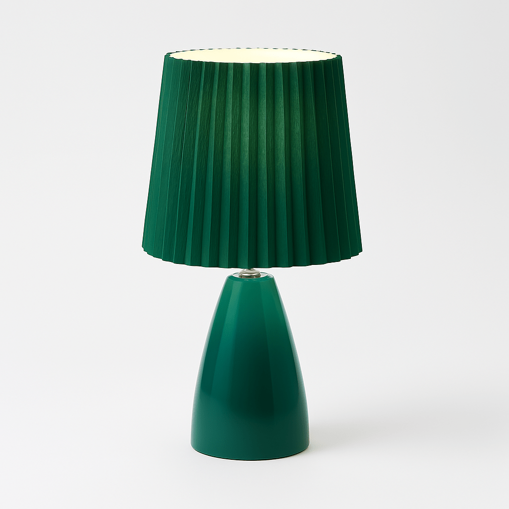 Apollo – Lampe de Table Design Mid-Century avec Abat-jour Plissé | LED à 3 Tons