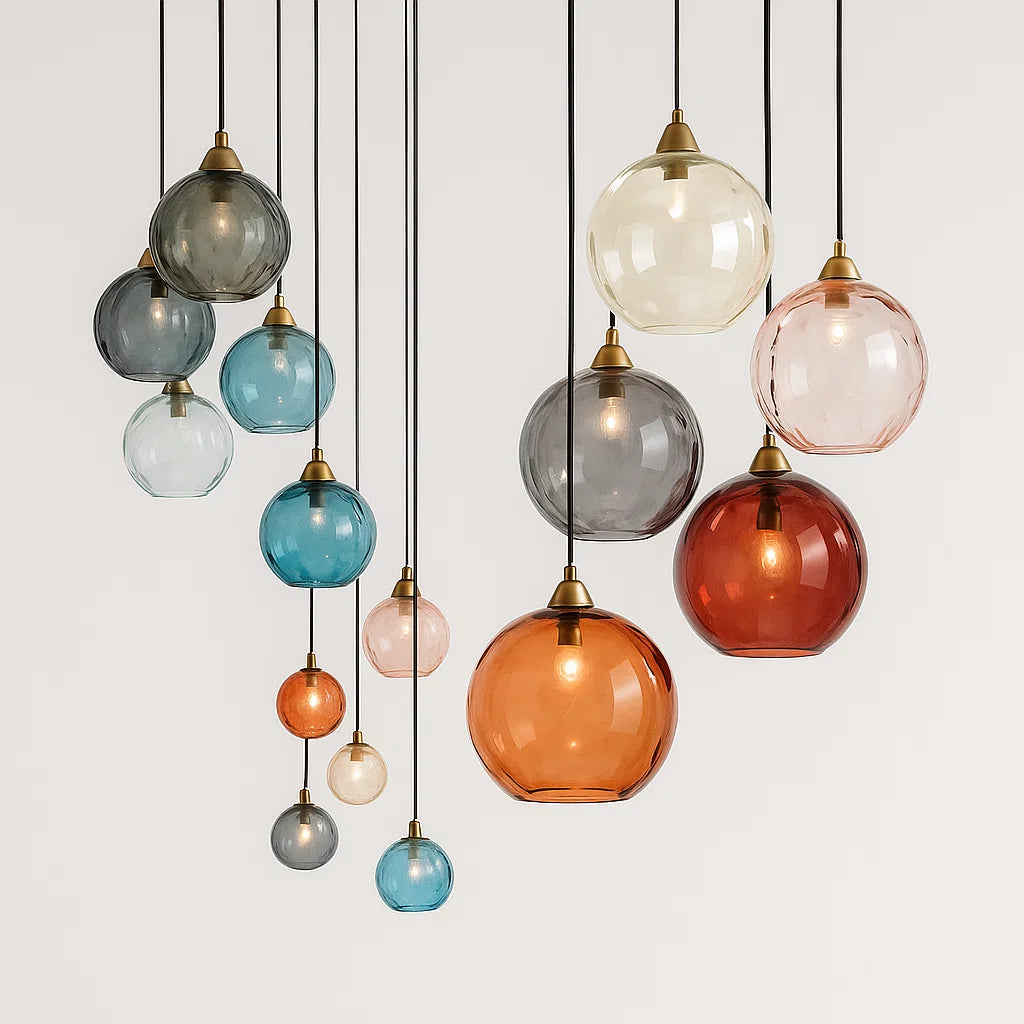 VerreClair – Suspension Lumineuse en Verre | Design Boule Moderne | E27 | 18 cm