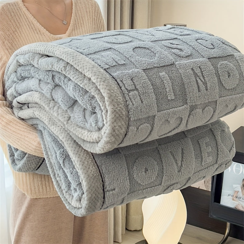CozyCoral | Plaid en Fleece Ultra Doux à Motif Cœur