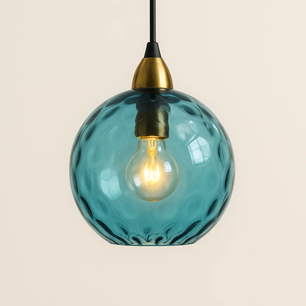 VerreClair – Suspension Lumineuse en Verre | Design Boule Moderne | E27 | 18 cm