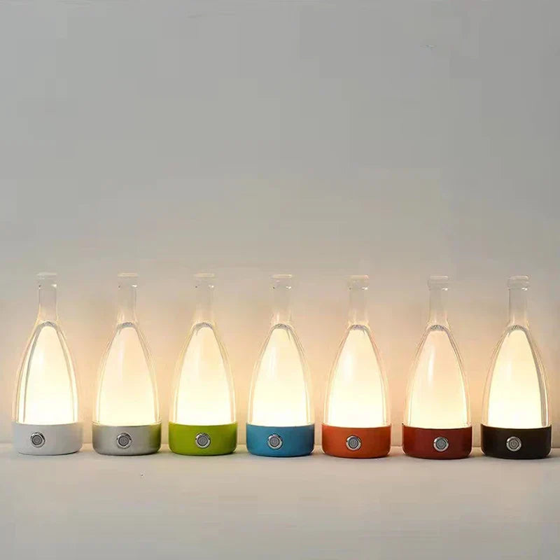 Bottlenight | Éclairage Rechargeable Élégant – Lampe en Forme de Bouteille