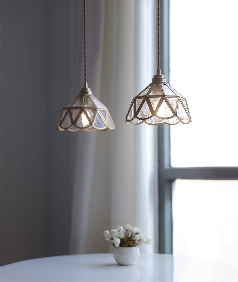 LustreVerre - Lampe Suspendue en Laiton