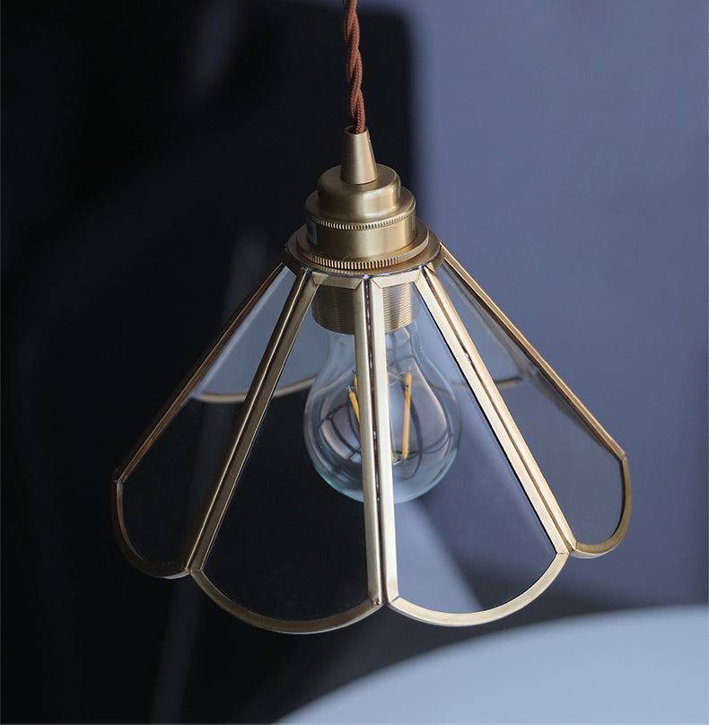 LustreVerre - Lampe Suspendue en Laiton
