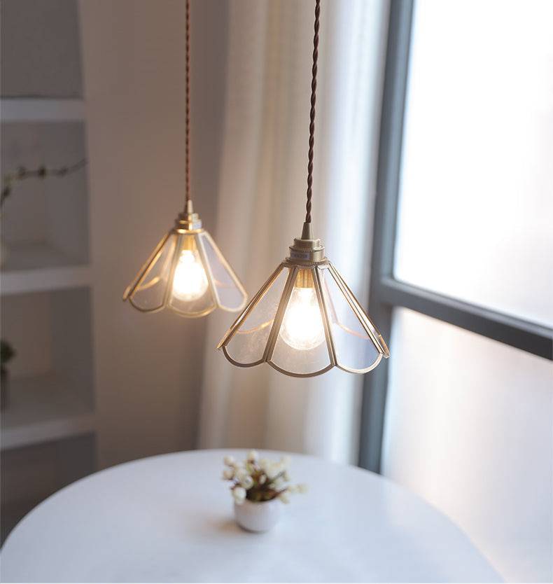 LustreVerre - Lampe Suspendue en Laiton