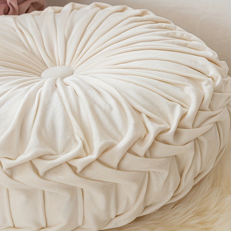 CitrouVelours | Coussin Rond en Velours Doux pour Salon et Bureau